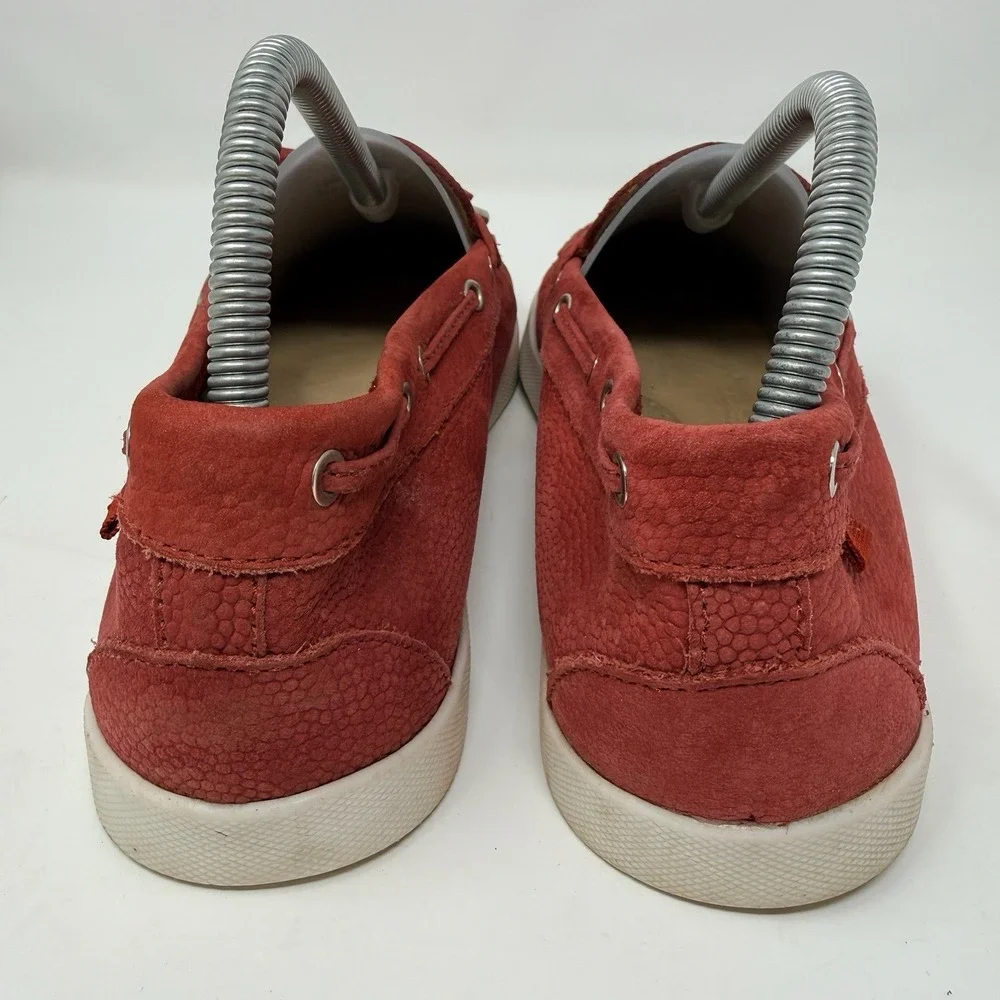 Marc Joseph NY Boat Shoes Sneakers Womens 9.5 Moccasin Red Nubuck Leather‎ 3458